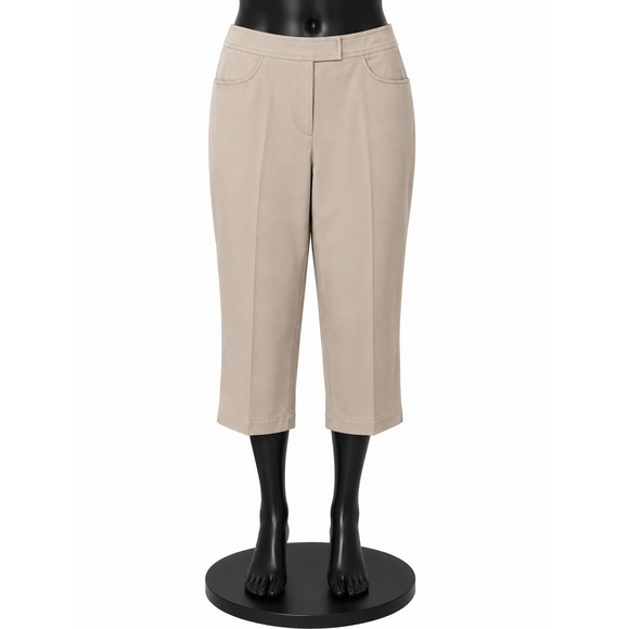 Liz Claiborne Pants - Liz Claiborne LizSport Women's Beige Capri Pants Size 16 Cropped Casual Travel